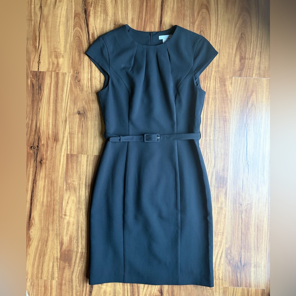 H&M Black Midi Dress with Belt